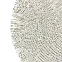 INDIVIDUAL REDONDO BLANCO CON FLECOS 38CM