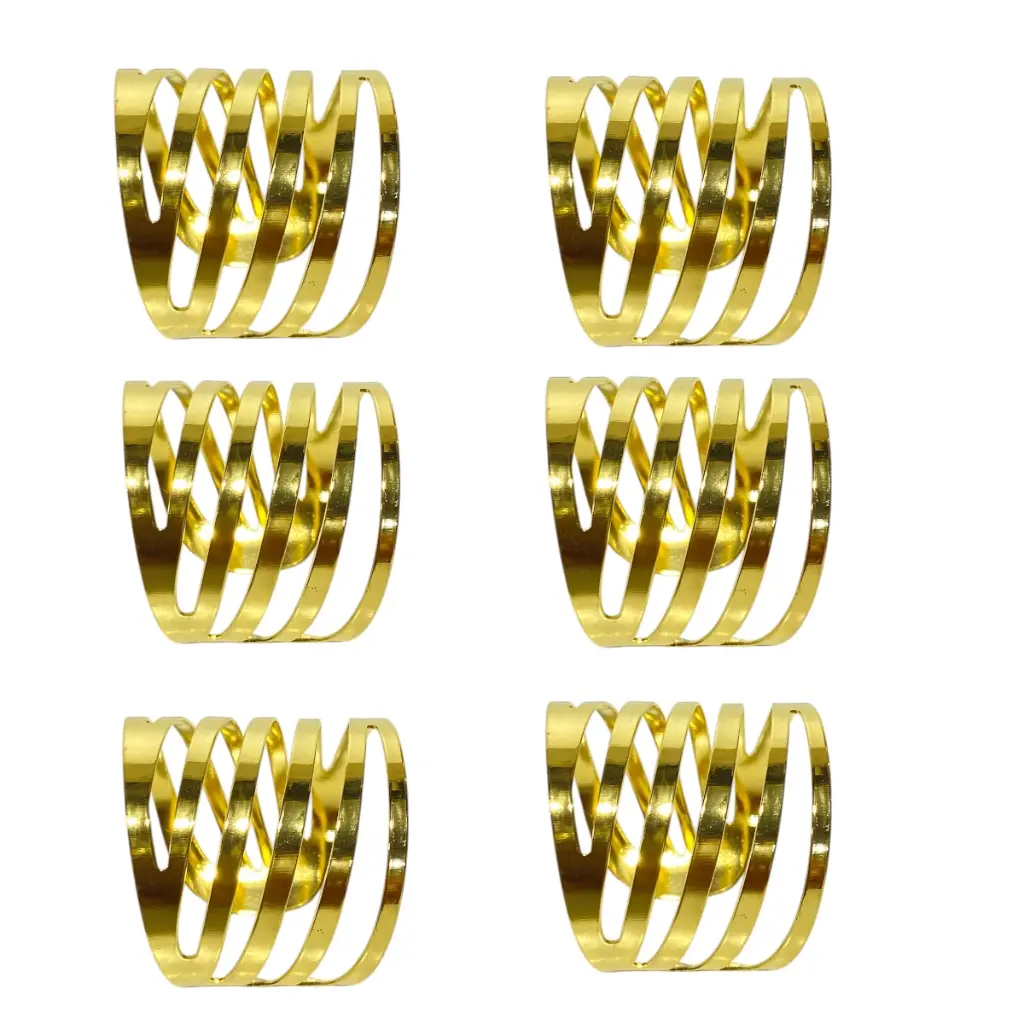 AROS DE SERVILLETA LIBELULA SETX6 PZS. DORADOS CROMADOS METALICOS 5X5CM