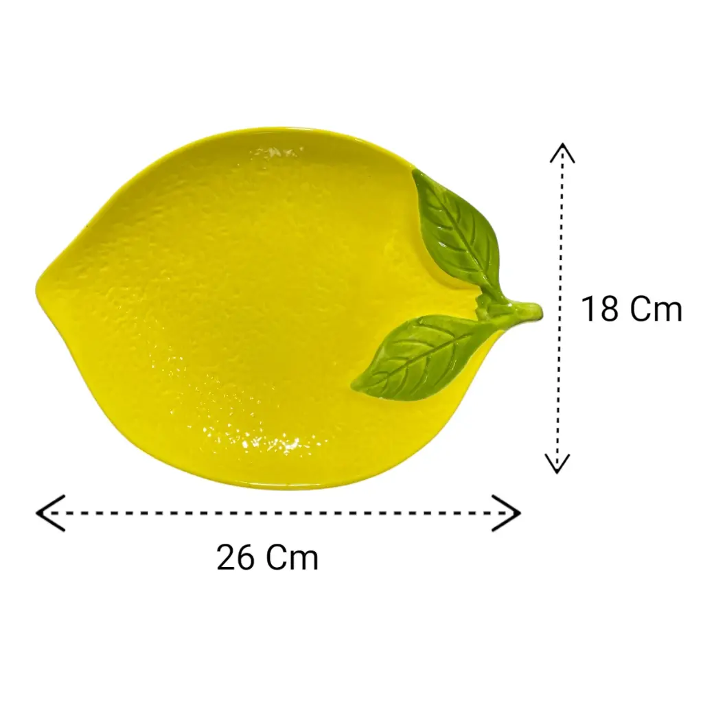 BNADEJA FORMA DE LIMON DE CERAMICA 26X18X3CM
