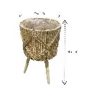 MACETEROS TEJIDO NATURAL MADERA/HIERRO SETX3. 29X57, 26X45, 22X35CM