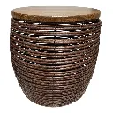 MESAS CAFE REDONDA TEJIDO NATURAL SETX3, PT151-031. 30X30CM, 35X35CM, 45X38CM