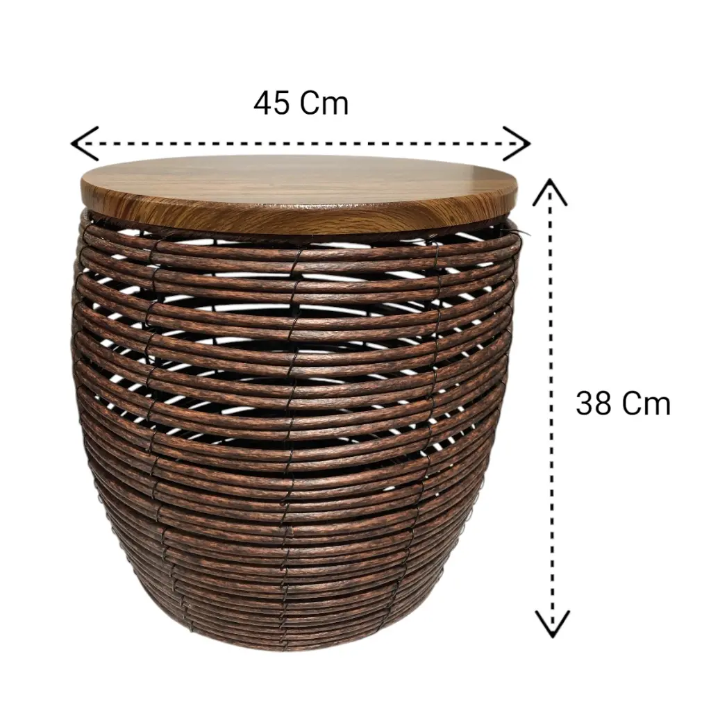 MESAS CAFE REDONDA TEJIDO NATURAL SETX3, PT151-031. 30X30CM, 35X35CM, 45X38CM