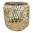 MESAS METALICA CON CORDON TEJIDO ROMBOS SETX4, PT151-005. 55X47CM, 44X41CM, 34X20CM, 34X20CM