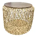 MESAS METALICA CON CORDON TEJIDO ROMBOS SETX4, PT151-005. 55X47CM, 44X41CM, 34X20CM, 34X20CM