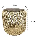 MESAS METALICA CON CORDON TEJIDO ROMBOS SETX4, PT151-005. 55X47CM, 44X41CM, 34X20CM, 34X20CM