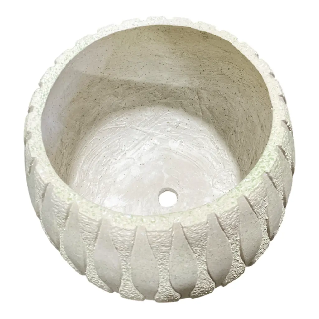 MACETA FIBRO/CEMENTO TEXTURA DE HONDAS 36X32CM