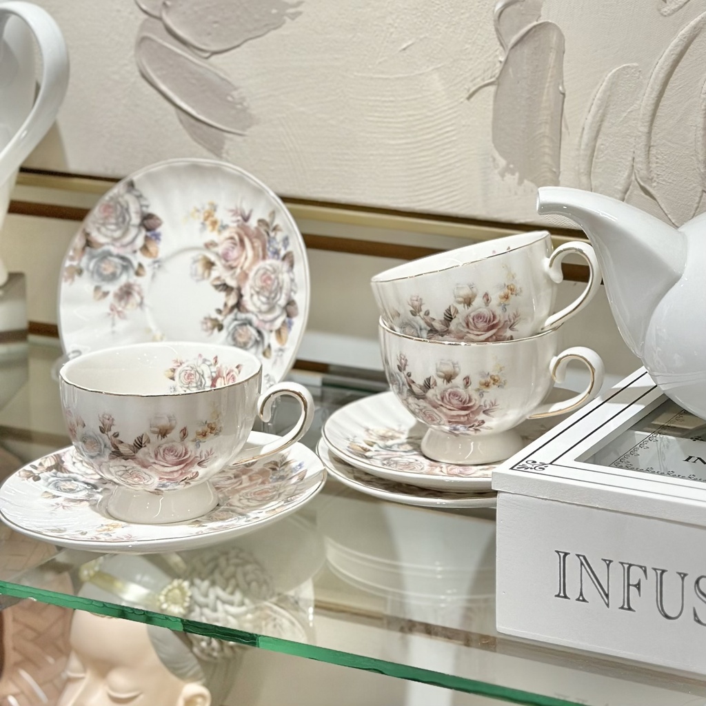 SET DE TAZAS CON PLATILLOS 12PCS SC13931