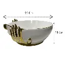 BANDEJA CENTRO DE MESA PORCELANA PLATEADA 38X21.5X5 CM 