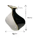 FLORERO PORCELANA NEGRO/BLANCO 30X8.5X38CM