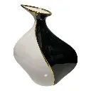 FLORERO PORCELANA NEGRO/BLANCO 30X8.5X38CM