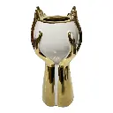 BANDEJA CENTRO DE MESA PORCELANA PLATEADA 38X21.5X5 CM 