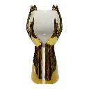 BANDEJA CENTRO DE MESA PORCELANA PLATEADA 38X21.5X5 CM 