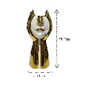 FLORERO PORCELANA DORADO/BLANCO ROSTRO Ø14X31CM