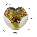 FLORERO PORCELANA DORADO/BLANCO 23X10X26CM