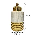 TIBOR DE PORCELANA MARMOLEADO/DORADO Ø13 X 26CM