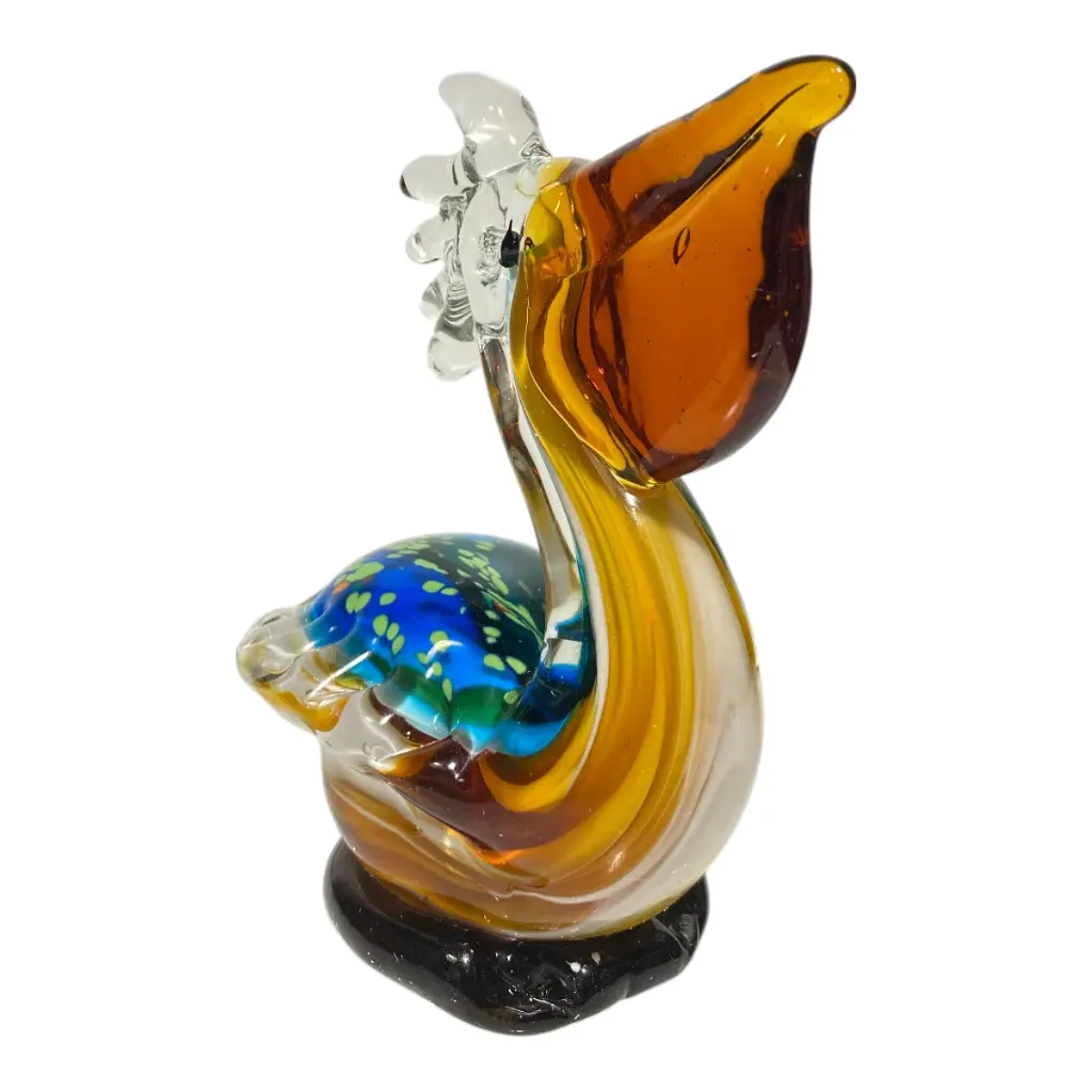 PELICANO DE VIDRIO TIPO MURANO 17X9X17CM