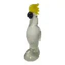 CACATUA DE VIDRIO TIPO MURANO 9X6X22CM