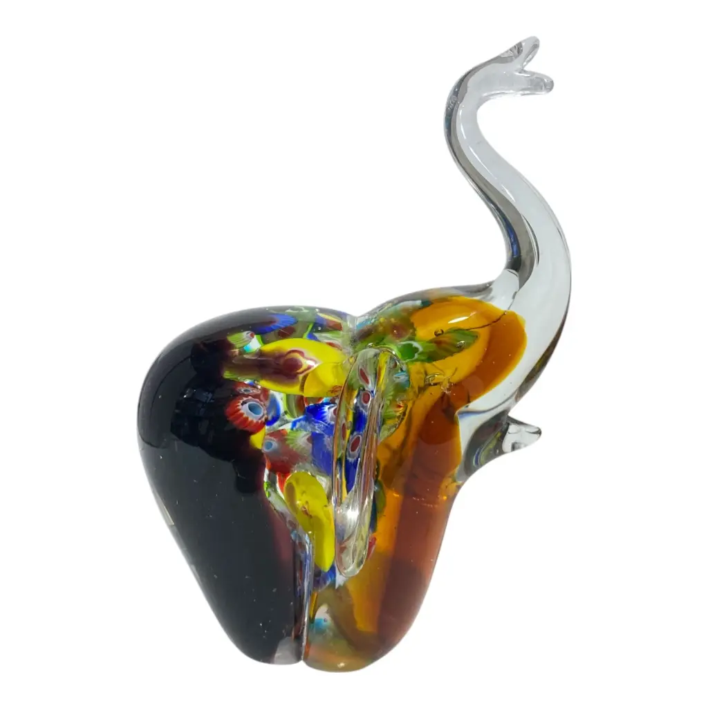 ELEFANTE DE VIDRIO TIPO MURANO 11X9X16CM