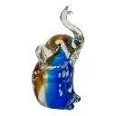 ELEFANTE DE VIDRIO TIPO MURANO 10X7X17CM