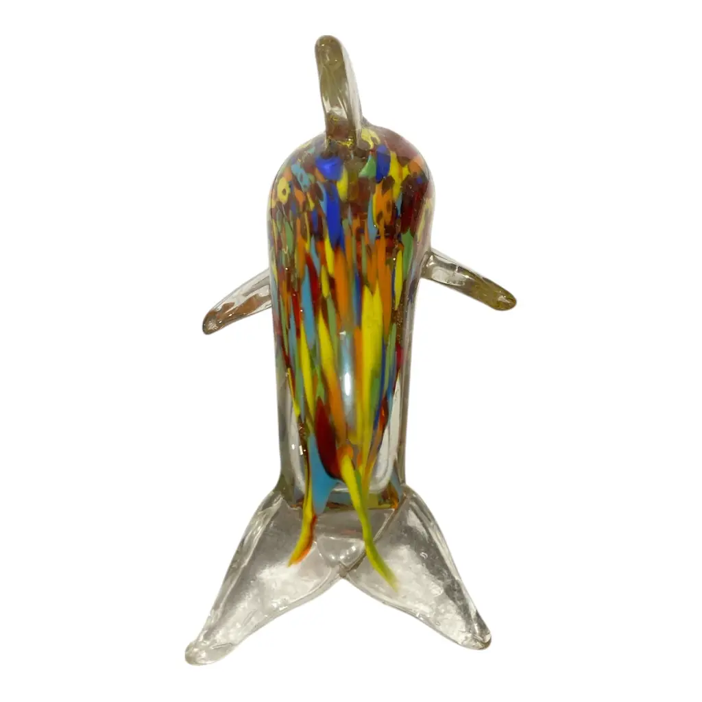 DELFIN DE VIDRIO TIPO MURANO 16X8X10CM