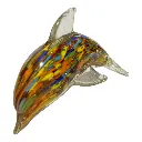 DELFIN DE VIDRIO TIPO MURANO 16X8X10CM