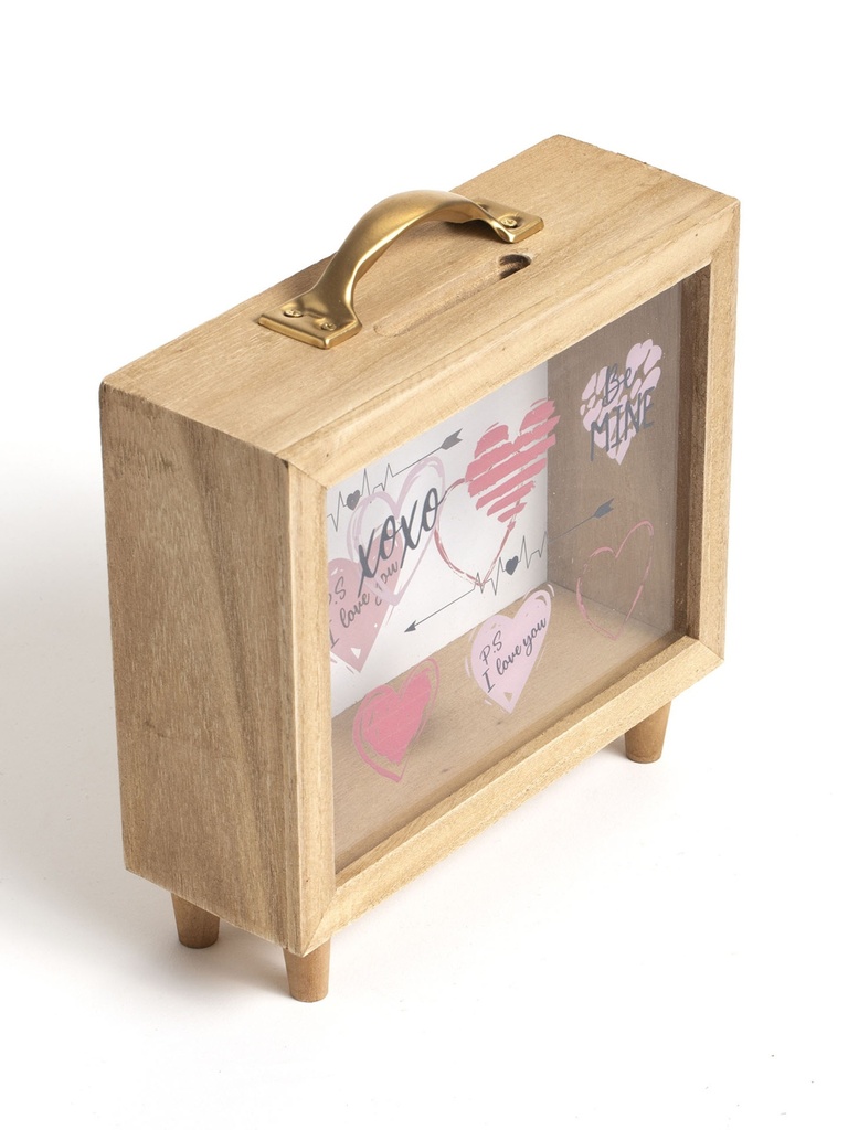 ALCANCIA PORTARETRATO DE MADERA XOXO 