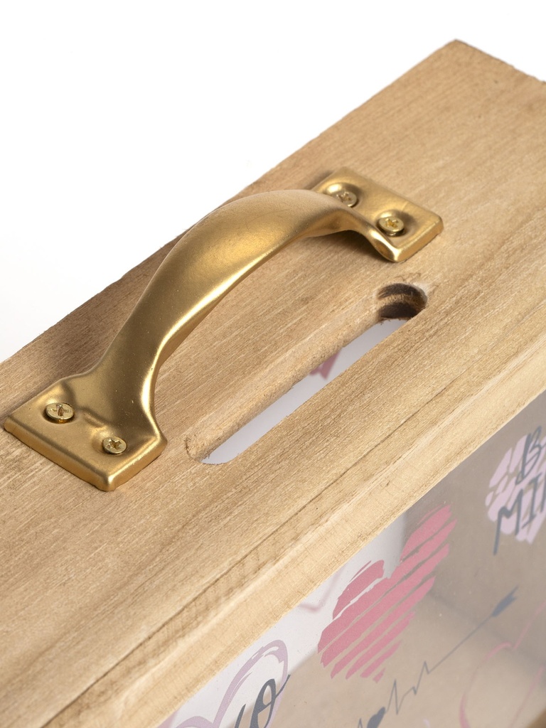 ALCANCIA PORTARETRATO DE MADERA XOXO 