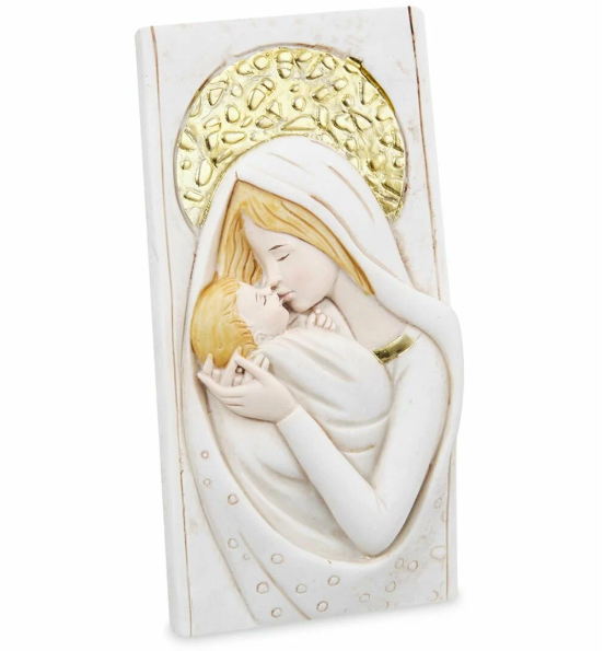 RECUERDO VIRGEN POLIRESINA BEIGE 7X15CM