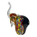 ELEFANTE DE VIDRIO TIPO MURANO 14X11X19CM