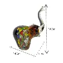 ELEFANTE DE VIDRIO TIPO MURANO 14X11X19CM