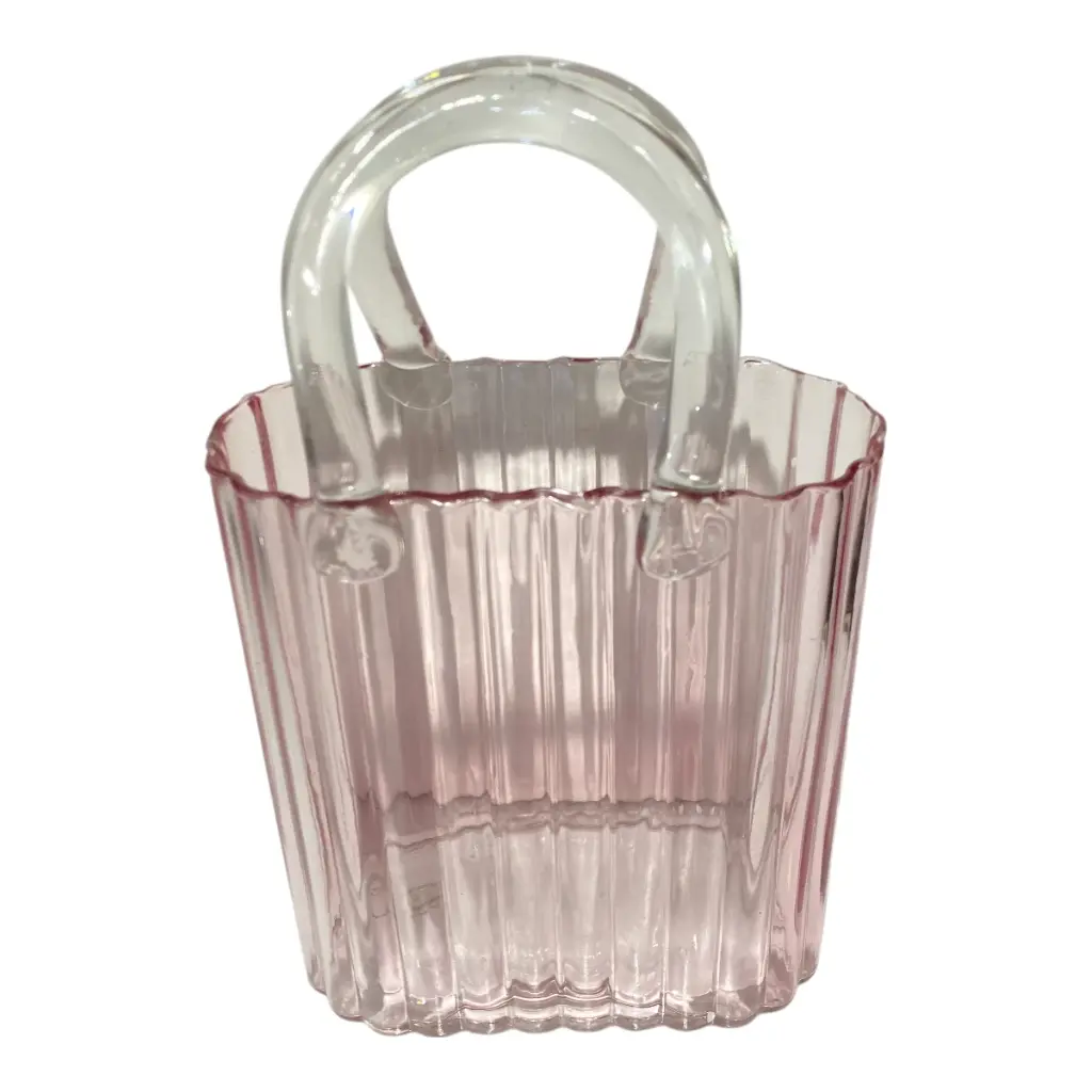 FLORERO CARTERA DE VIDRIO 18X12X28CM