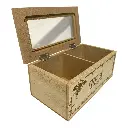 CAJA PARA TE DE MADERA/VIDRIO 18X18X7CM