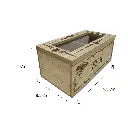 CAJA PARA TE DE MADERA/VIDRIO 18X18X7CM