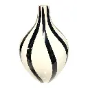 FLORERO DE PORCELANA BLANCO/NEGRO Ø17CM X 27CM ALTO
