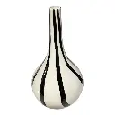 FLORERO DE PORCELANA BLANCO/NEGRO Ø17CM X 27CM ALTO