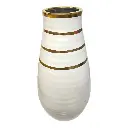 FLORERO DE PORCELANA BLANCO/NEGRO Ø17CM X 27CM ALTO