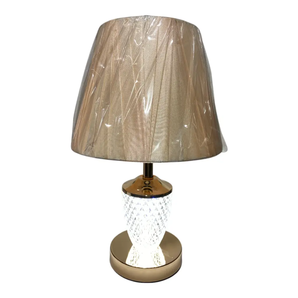 LAMPARA DE MESA DORADA/CREMA 23X37CM