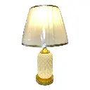 LAMPARA DE MESA DORADA/CREMA 23X37CM