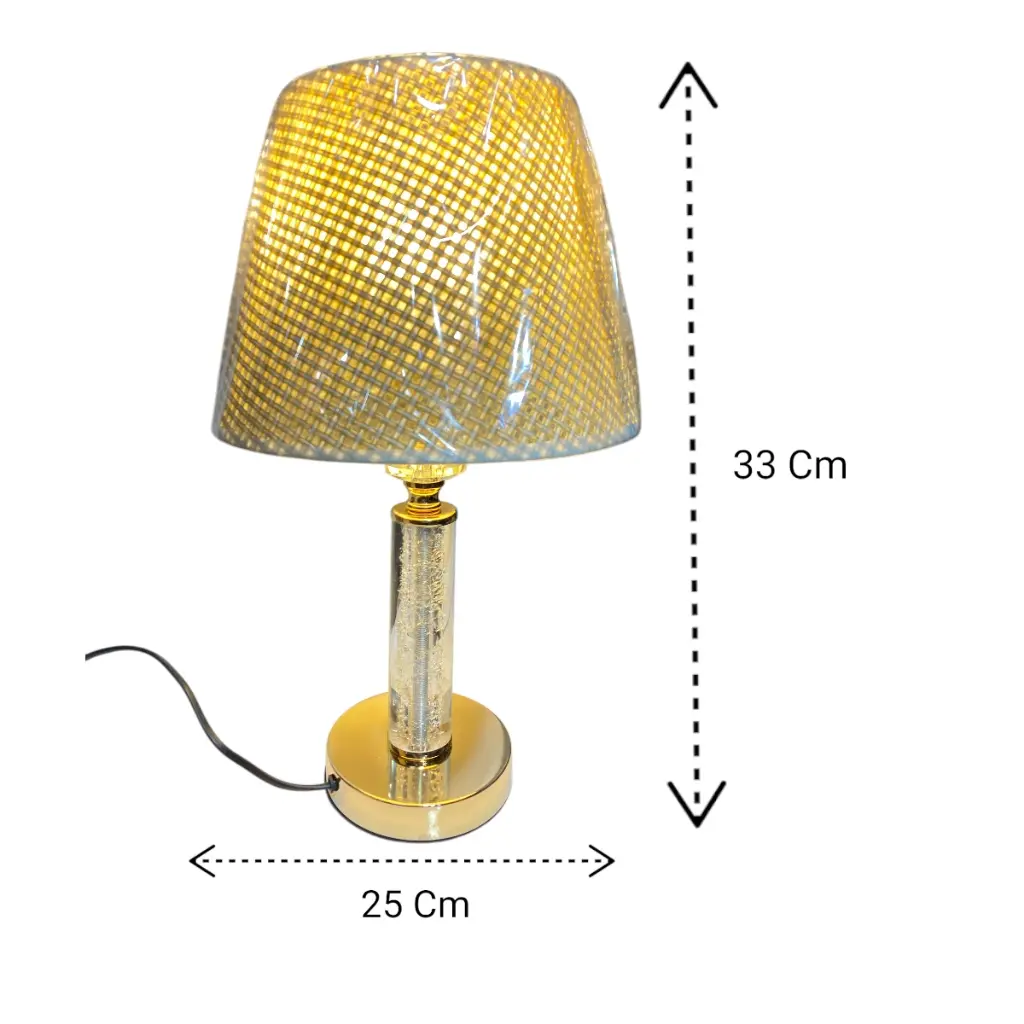 LAMPARA DE MESA DORADA/CREMA 23X37CM