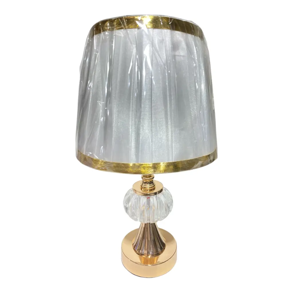 LAMPARA DE MESA DORADA/CREMA 23X37CM