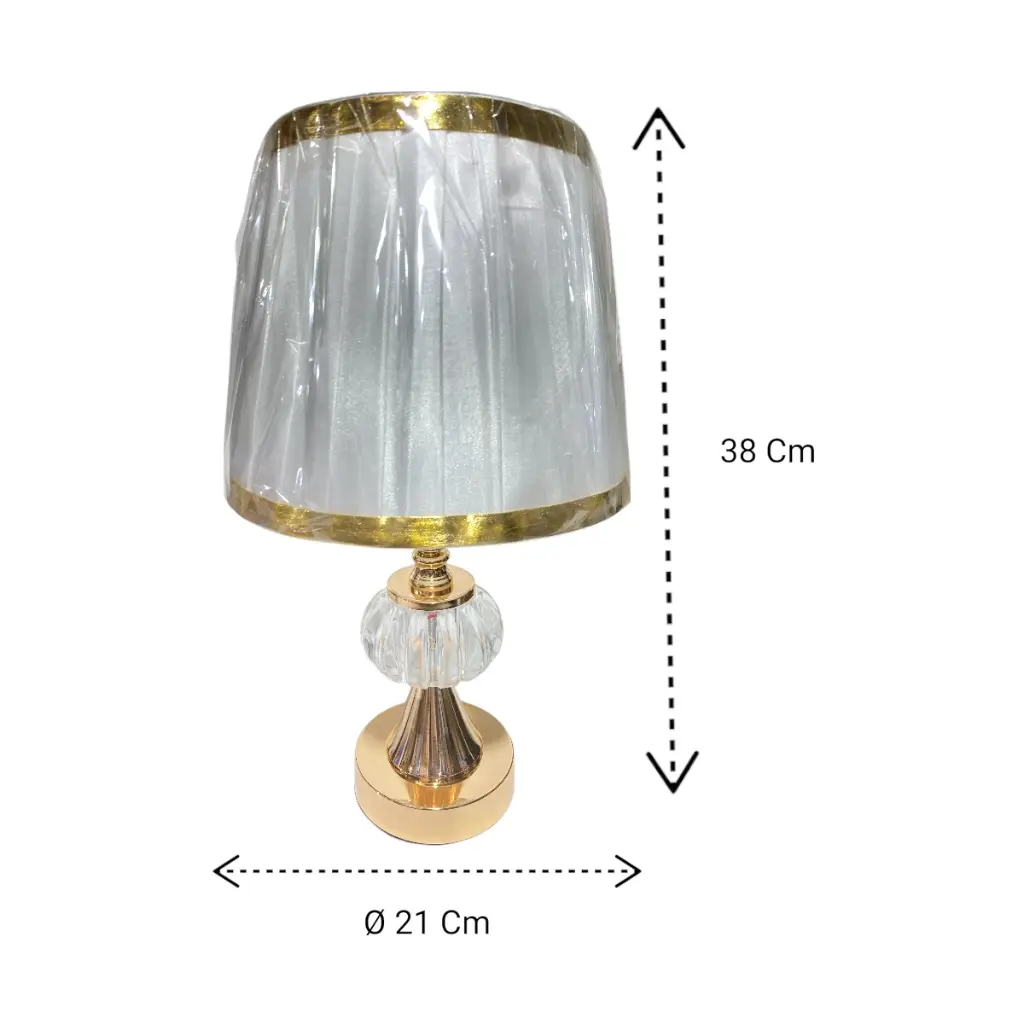 LAMPARA DE MESA DORADA/CREMA 23X37CM