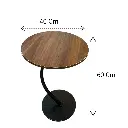 MESA METALICO MADERADO REDONDA 60X40CM