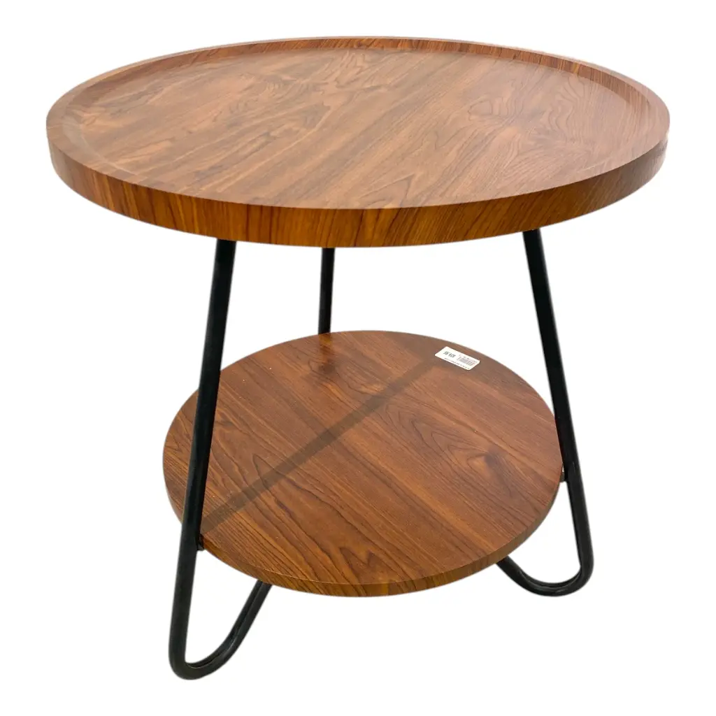 MESA METAL/MADERADO 2 PISOS ESTRUCTURA METALICA 50X48CM