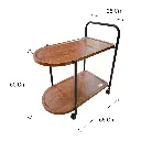 MESA METALICA TEXTURA MADERA BAR   2 PISOS  65X35X60 CM