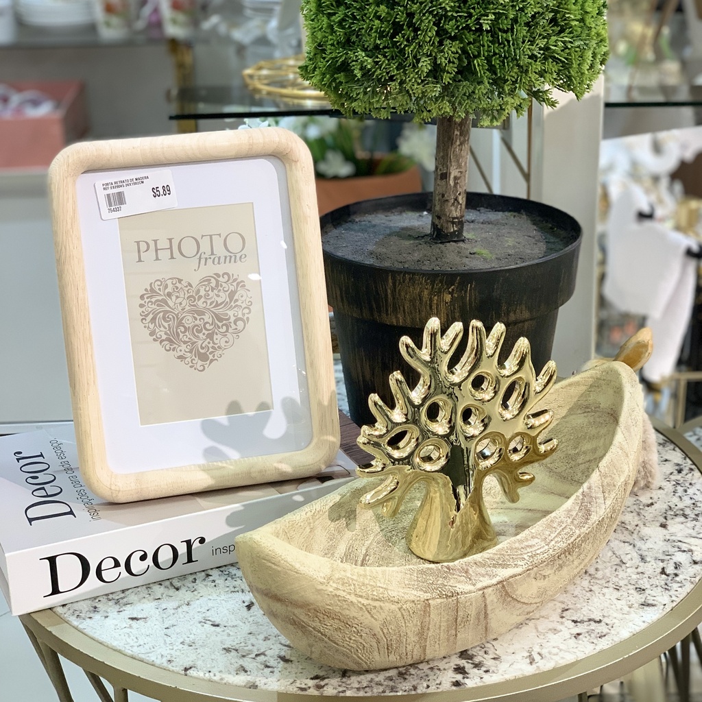 CENTRO DE MESA CANOA RÚSTICO POLIRESINA REF: TGSM02 34X16X10CM