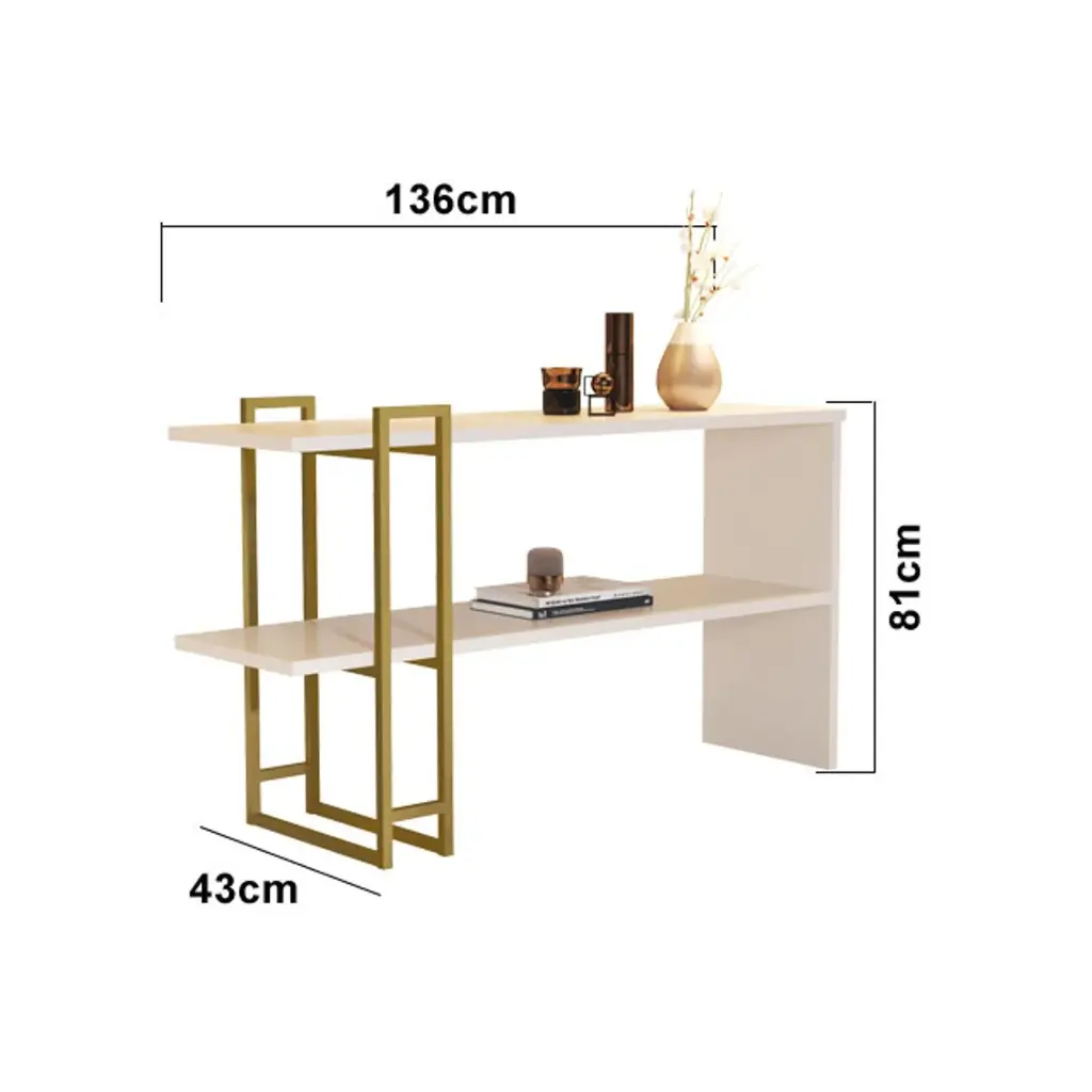 CONSOLA APARADOR JB 4034 LUXO OFF WHITE/DORADO REF:27685 