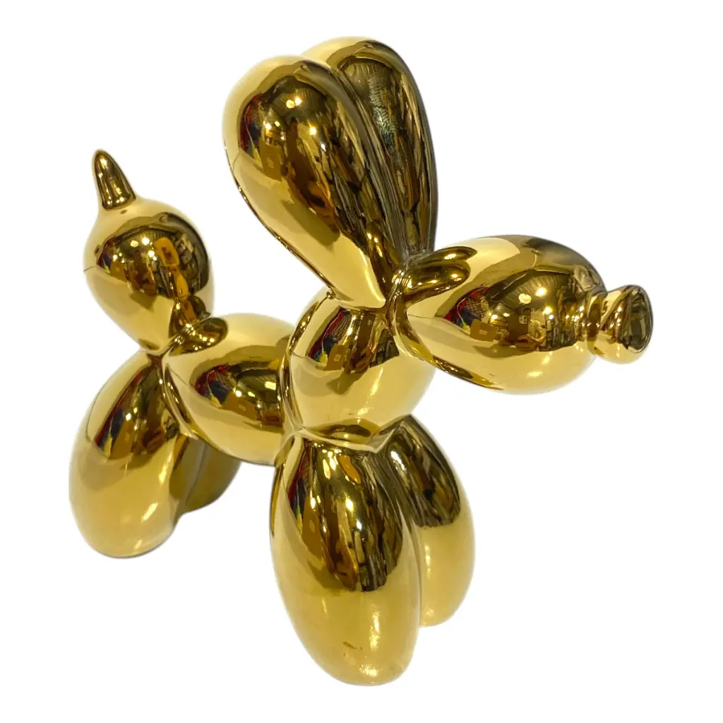 ADORNO PERRO GLOBOS DORO DE CERAMICA 12X4X11CM