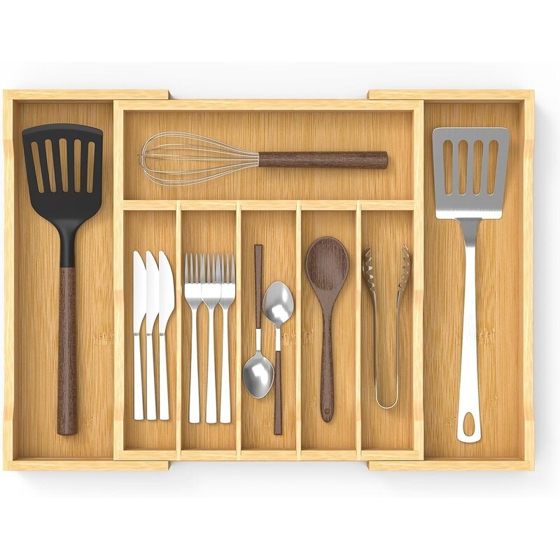 ORGANIZADOR DE CUBIERTOS, MATERIAL BAMBU. 37X27X5CM