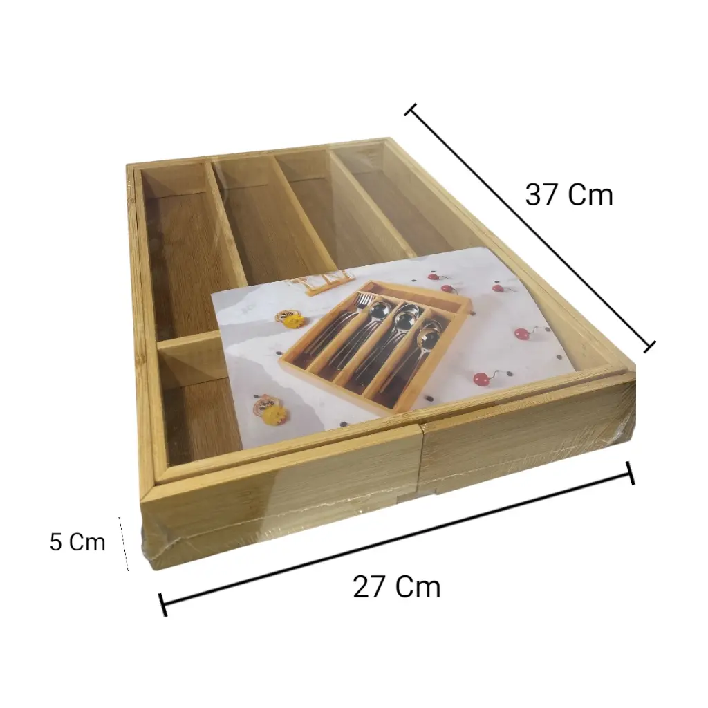 ORGANIZADOR DE CUBIERTOS, MATERIAL BAMBU. 37X27X5CM