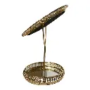 ESPEJO METALICO DORADO Ø16X32CM